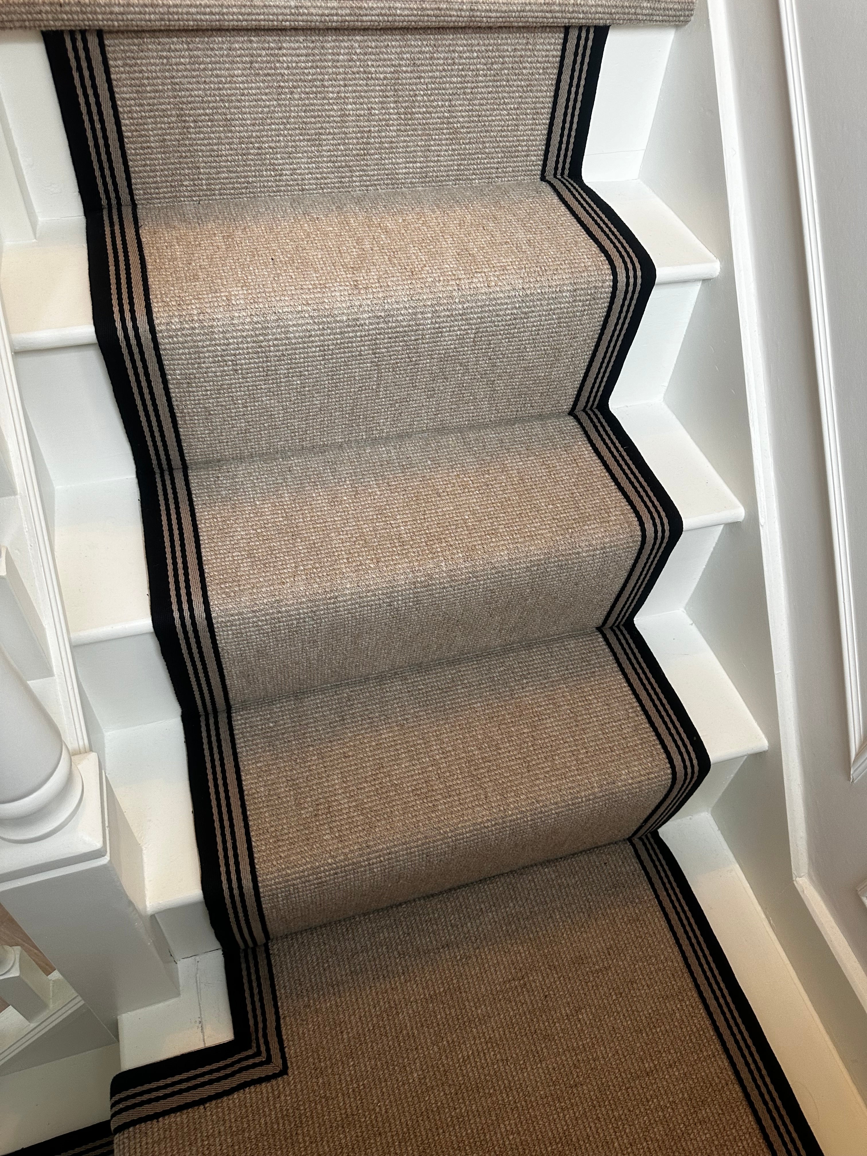 Stair Runner - Timeless Nordic Sails Flatweave ( Stripe Taped Edge )