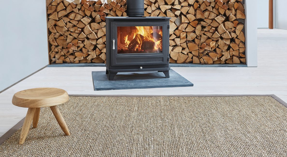 Sisal Himalaya Tibet With Autumn Cotton Herringbone Border
