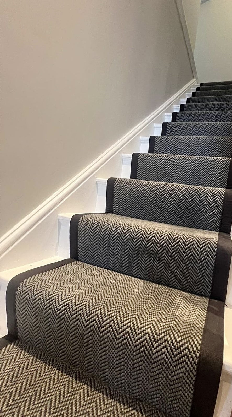 Stair Runner - Garda Herringbone (Black Edging)